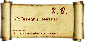 Kőszeghy Beatrix névjegykártya